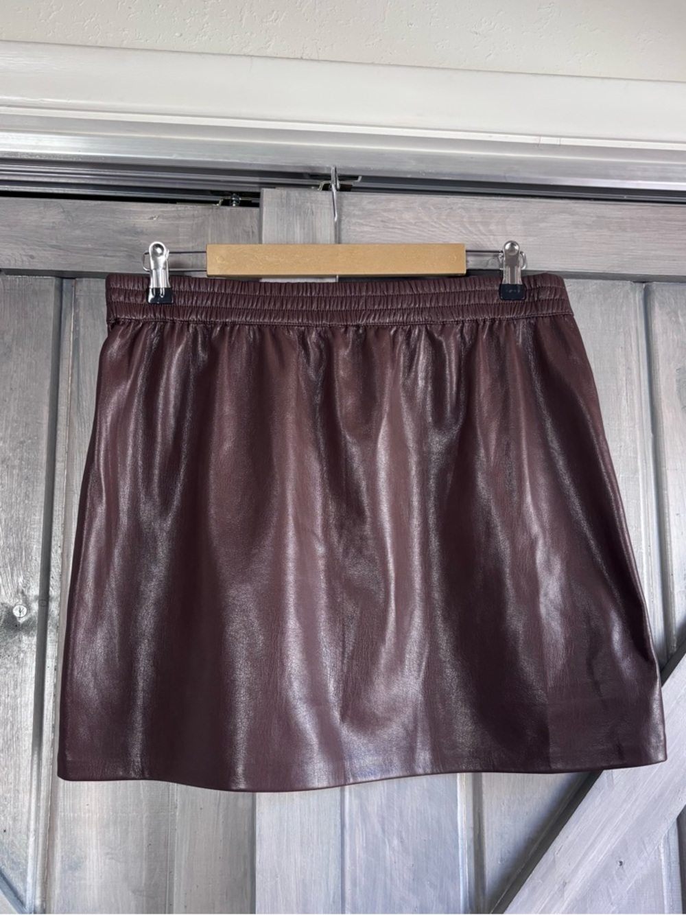 Aritzia Babaton Vegan Leather Mini Skirt BUNDLE Black AND Brown pockets boho - Picture 11 of 13